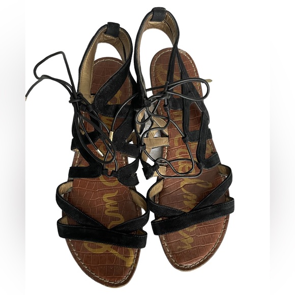 Sam Edelman Gladiator Black Suede Sandals EUC Size 11 - Picture 4 of 13